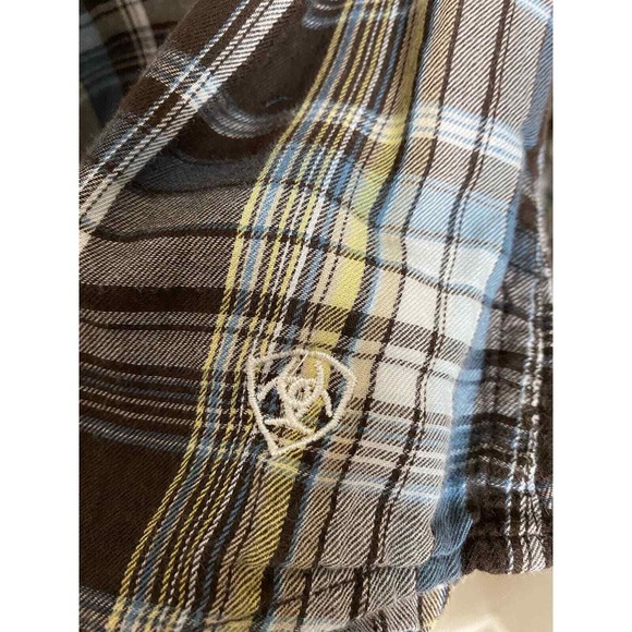 Ariat Womes Pearl Snap Button Down Long Sleeve Plaid Studded Western Medium - Picture 6 of 10
